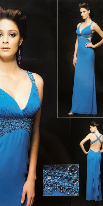 Синее вечернее платье Elena