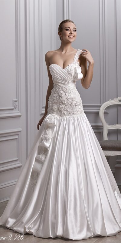 Атласные свадебные платья