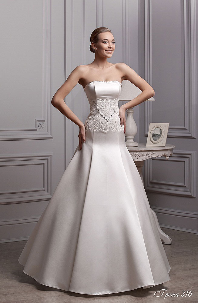 Атласное свадебное платье Грета