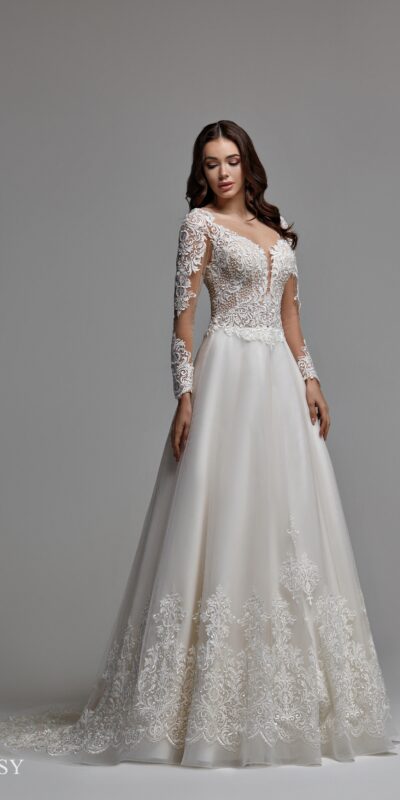 Свадебное платье А-силуэта Бэсси