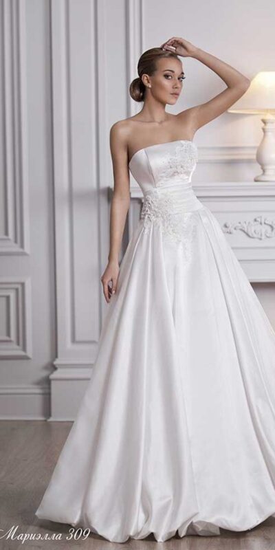 Атласное свадебное платье Мариэлла